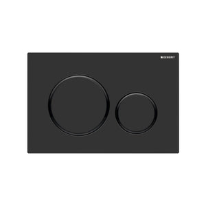 OLIVERI GEBERIT CONCEALED CISTERN FLUSH PLATE WITH ROUND BUTTONS 246MM MATTE BLACK