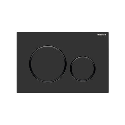OLIVERI GEBERIT CONCEALED CISTERN FLUSH PLATE WITH ROUND BUTTONS 246MM MATTE BLACK