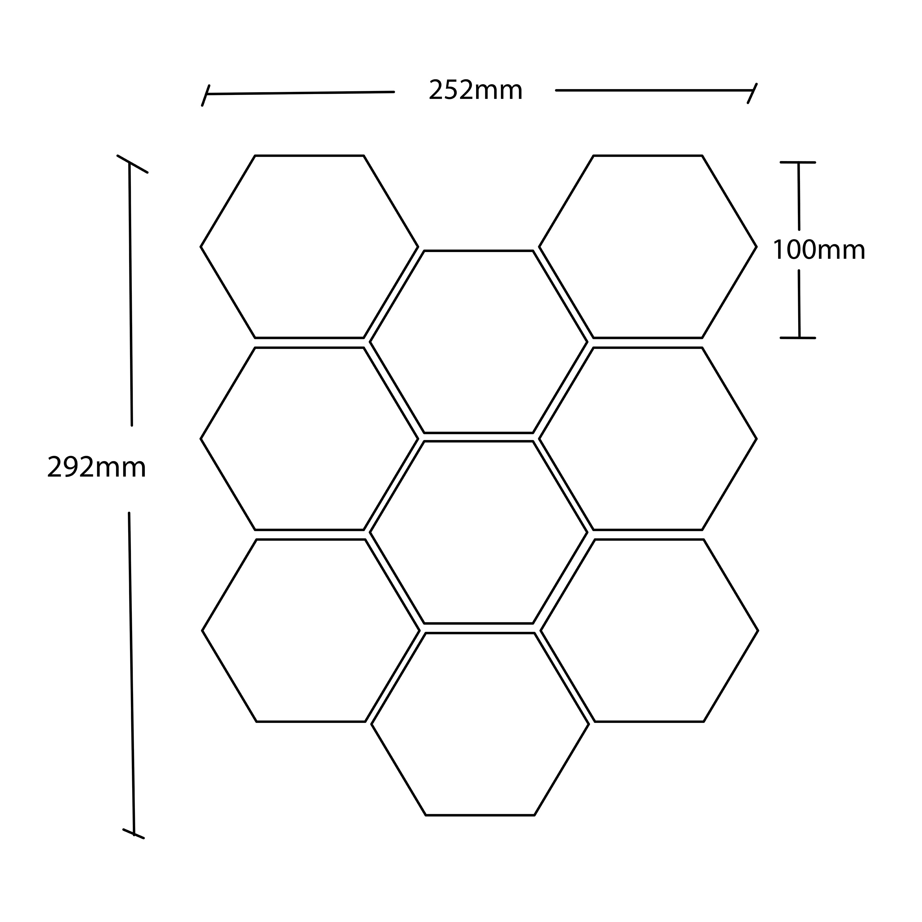 ELITE BRACCA DARK GREY MATTE 292X252MM HEXAGON MOSAIC TILE (PER BOX)