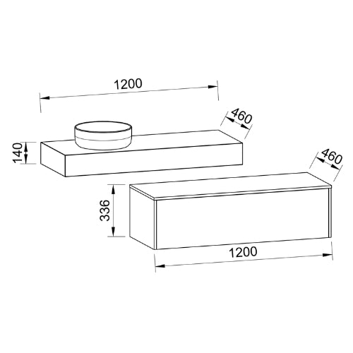 TIMBERLINE MILAN CUSTOM WALL HUNG VANITY (ALL SIZING)