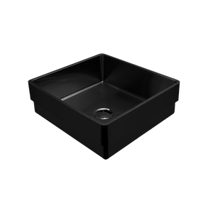 OLIVERI MILAN RECTANGULAR STAINLESS STEEL INSET BASIN BLACK 400MM