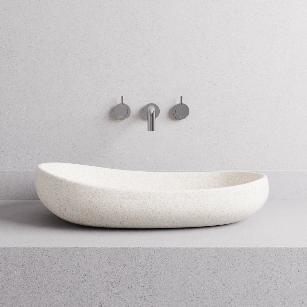 MADU MILLA ABOVE COUNTER BASIN TERRAZO STONE WHITE 500MM
