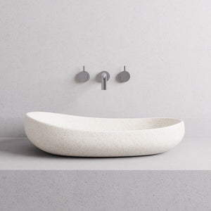 MADU MILLA ABOVE COUNTER BASIN TERRAZO STONE WHITE 500MM