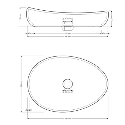 MADU MILLA ABOVE COUNTER BASIN TERRAZO STONE BLACK 500MM