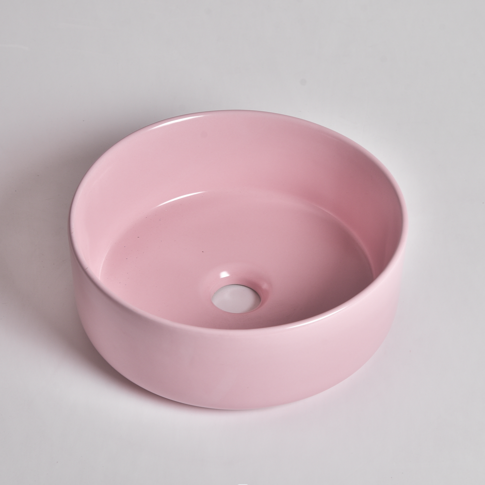CLAYA ROUND ABOVE COUNTER BASIN MATTE PINK 300MM