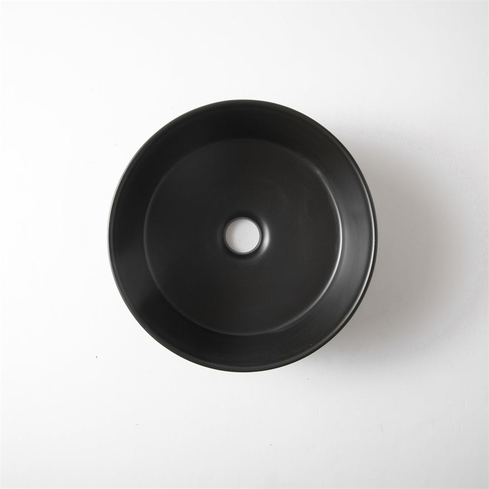 CLAYA ROUND ABOVE COUNTER BASIN MATTE BLACK 300MM