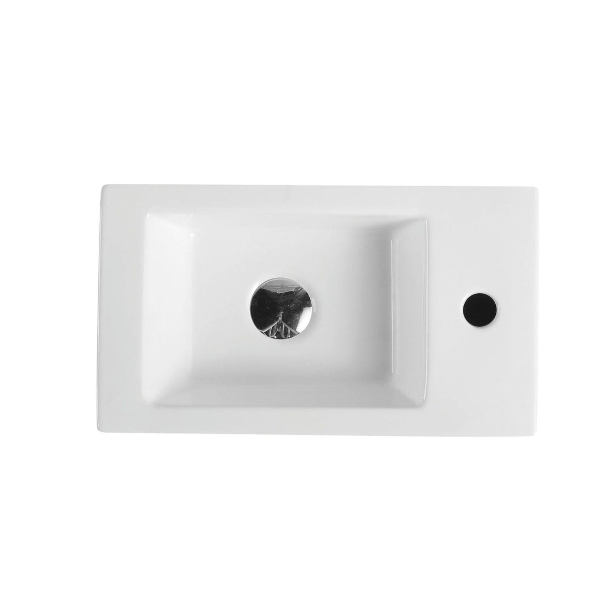 MERCIO MINI RECTANGULAR WALL HUNG COMPACT BASIN GLOSS WHITE 470MM