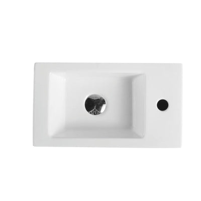 MERCIO MINI RECTANGULAR WALL HUNG COMPACT BASIN GLOSS WHITE 470MM