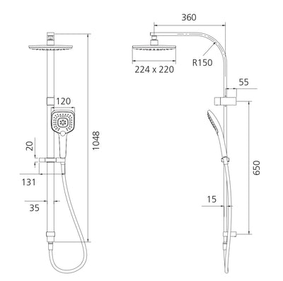 OLIVERI MONACO DUAL SHOWER SET CHROME