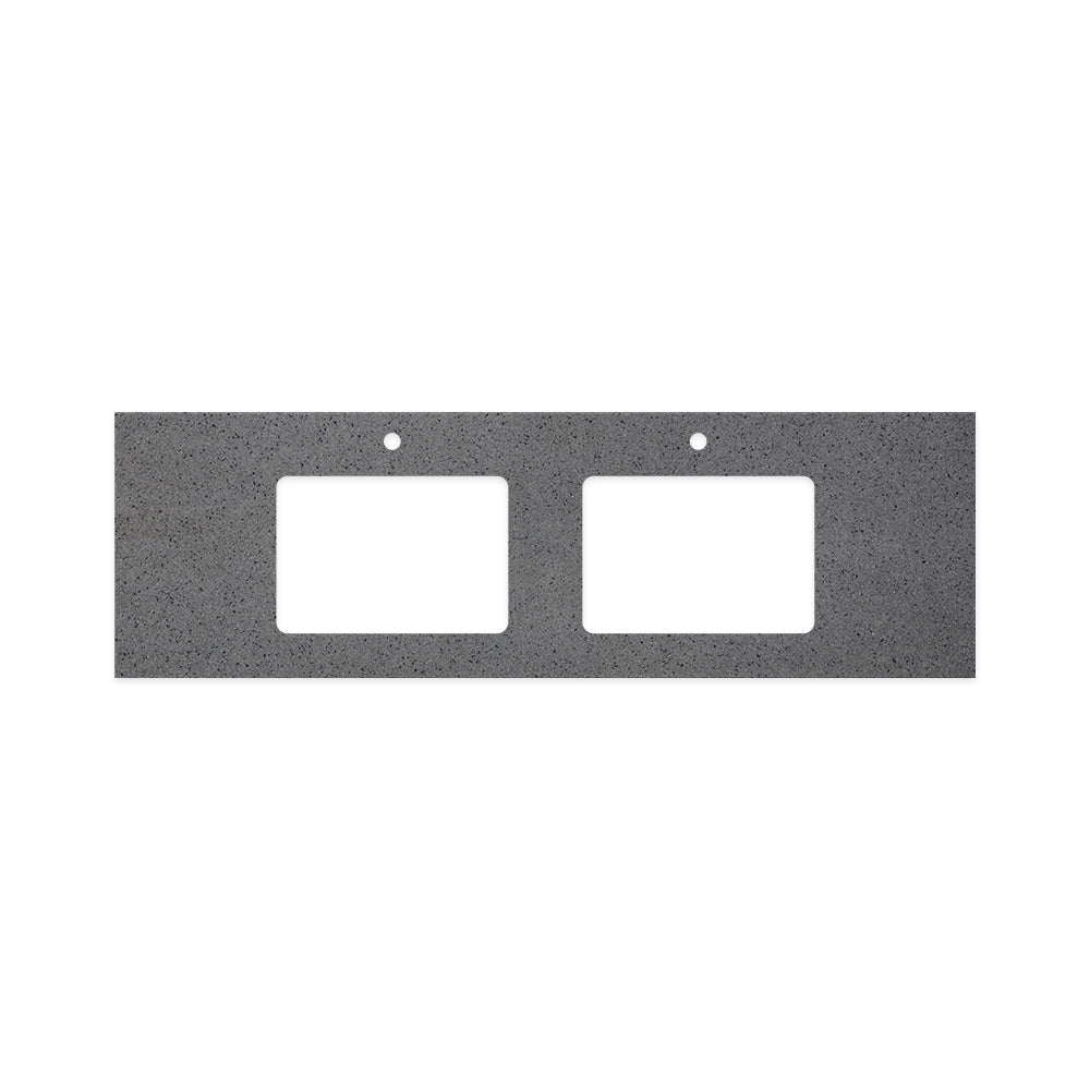 FIENZA MOONSCAPE RECTANGULAR SOLID SURFACE BENCHTOP WITH DOUBLE UNDERMOUNT BASIN HOLE & TAP HOLES (AVAILABLE IN 1500MM AND 1800MM)