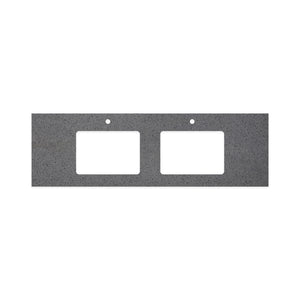 FIENZA MOONSCAPE RECTANGULAR SOLID SURFACE BENCHTOP WITH DOUBLE UNDERMOUNT BASIN HOLE & TAP HOLES (AVAILABLE IN 1500MM AND 1800MM)
