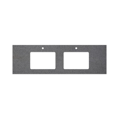 FIENZA MOONSCAPE RECTANGULAR SOLID SURFACE BENCHTOP WITH DOUBLE UNDERMOUNT BASIN HOLE & TAP HOLES (AVAILABLE IN 1500MM AND 1800MM)