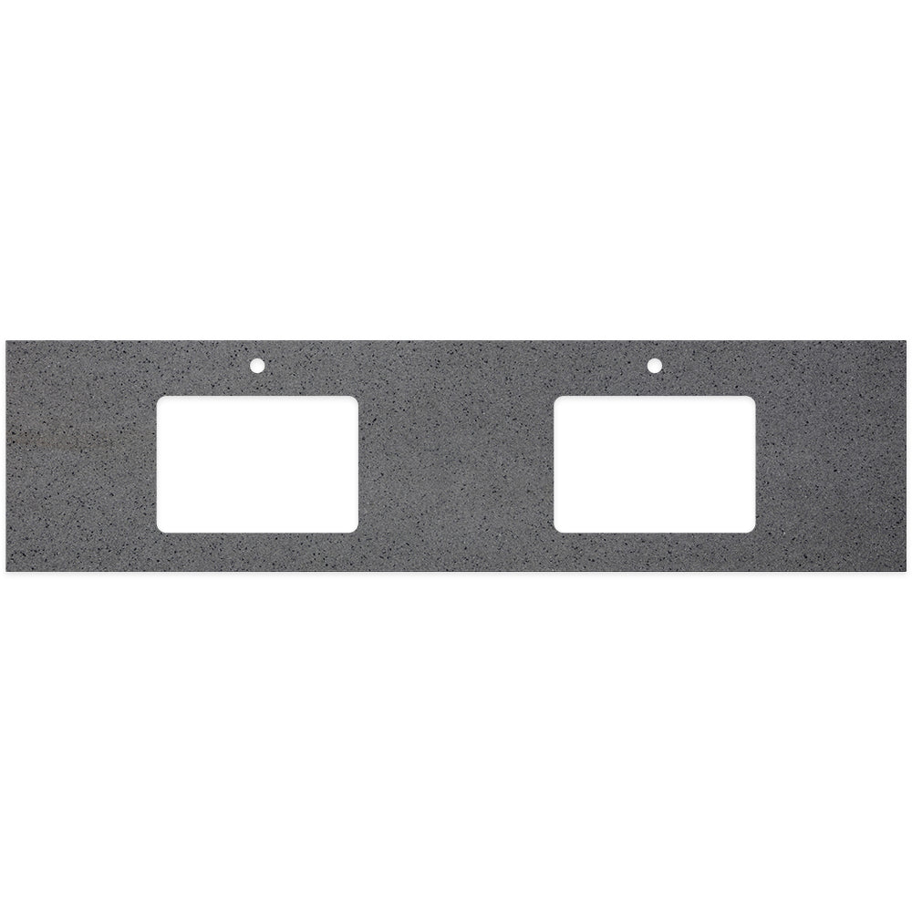 FIENZA MOONSCAPE RECTANGULAR SOLID SURFACE BENCHTOP WITH DOUBLE UNDERMOUNT BASIN HOLE & TAP HOLES (AVAILABLE IN 1500MM AND 1800MM)