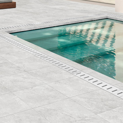MUSES ARDESIA LIGHT GREY FELLTEC 600X600MM SQUARE PAVER (PER BOX)