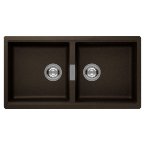 SCHOCK HORIZONT DOUBLE BOWL UNDERMOUNT KITCHEN SINK BRONZE 860MM