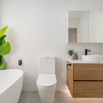 TURNER HASTINGS NARVA RIMLESS BACK TO WALL CLOSE COUPLED TOILET SUITE GLOSS WHITE