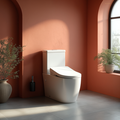 TURNER HASTINGS NARVA BACK-TO-WALL TOILET WITH DIB ULTRA SLIM REMOTE CONTROL BIDET ELONGATED GLOSS WHITE