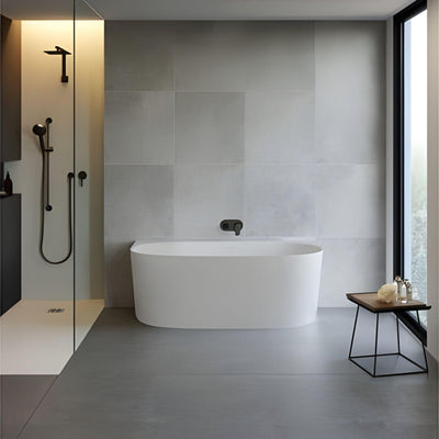 TURNER HASTINGS NARVA MAGNACAST BACK TO WALL BATHTUB MATTE WHITE 1580MM