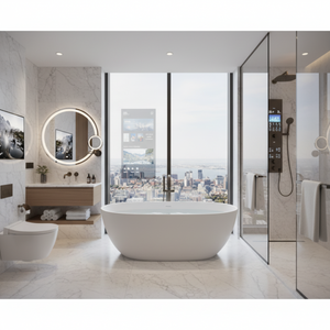 TURNER HASTINGS NARVA MAGNACAST FREESTANDING BATHTUB GLOSS WHITE 1600MM
