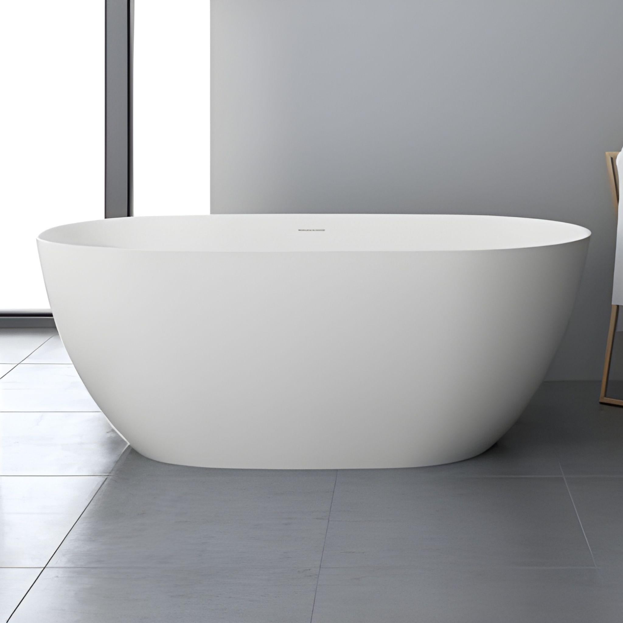 TURNER HASTINGS NARVA MAGNACAST FREESTANDING BATHTUB MATTE WHITE 1600MM
