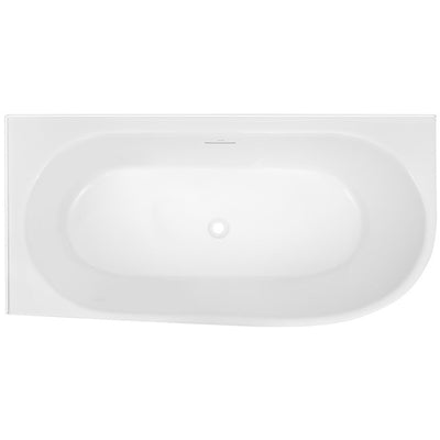 DECINA NATALIA FREESTANDING LEFT CORNER BATH WITH INTEGRATED OVERFLOW GLOSS WHITE (ALSO AVAILABLE IN 1500MM AND 1700MM)