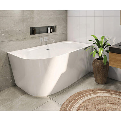 DECINA NATALIA FREESTANDING LEFT CORNER BATH WITH INTEGRATED OVERFLOW GLOSS WHITE (ALSO AVAILABLE IN 1500MM AND 1700MM)
