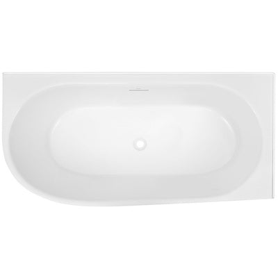 DECINA NATALIA FREESTANDING RIGHT CORNER BATH WITH INTEGRATED OVERFLOW GLOSS WHITE (ALSO AVAILABLE IN 1500MM AND 1700MM)