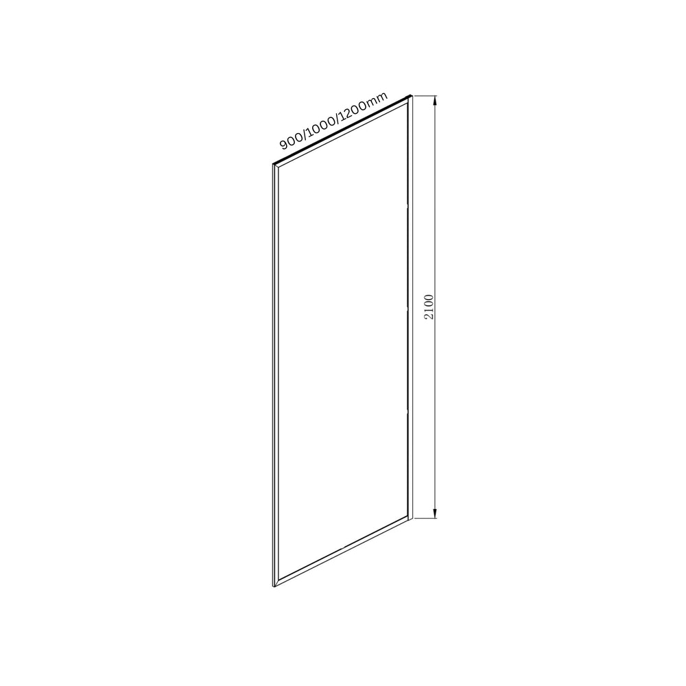 COVEY FRAMED WALK IN WITHOUT SUPPORT BAR SINGLE PANEL SHOWER SCREEN MATTE BLACK
