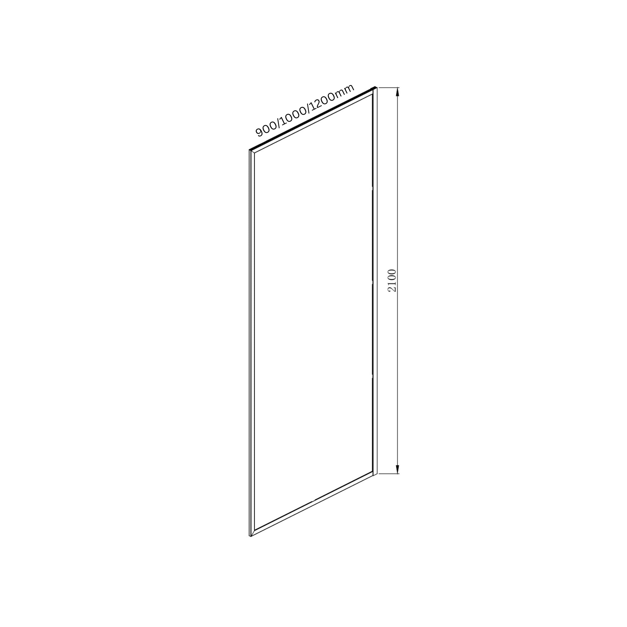 COVEY FRAMED WALK IN WITHOUT SUPPORT BAR SINGLE PANEL SHOWER SCREEN MATTE BLACK