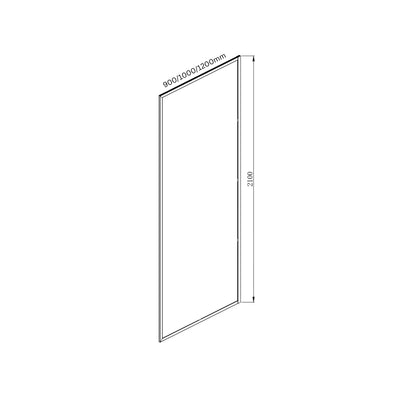 COVEY FRAMED WALK IN WITHOUT SUPPORT BAR SINGLE PANEL SHOWER SCREEN MATTE BLACK