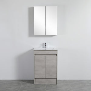 POSEIDON NOVA CONCRETE GREY MIRROR SHAVING CABINET 600X750MM