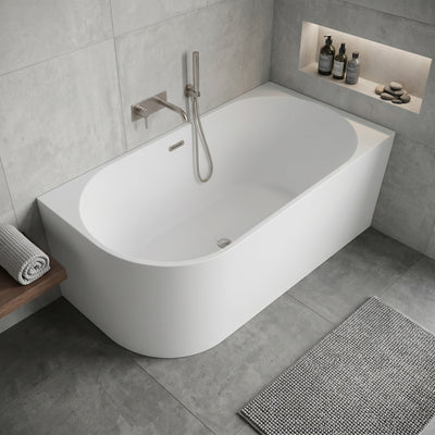INFINITY NERIDA RIGHT CORNER BATHTUB WITH OVERFLOW MATTE WHITE (MULTIPLE SIZES AVAILABLE)