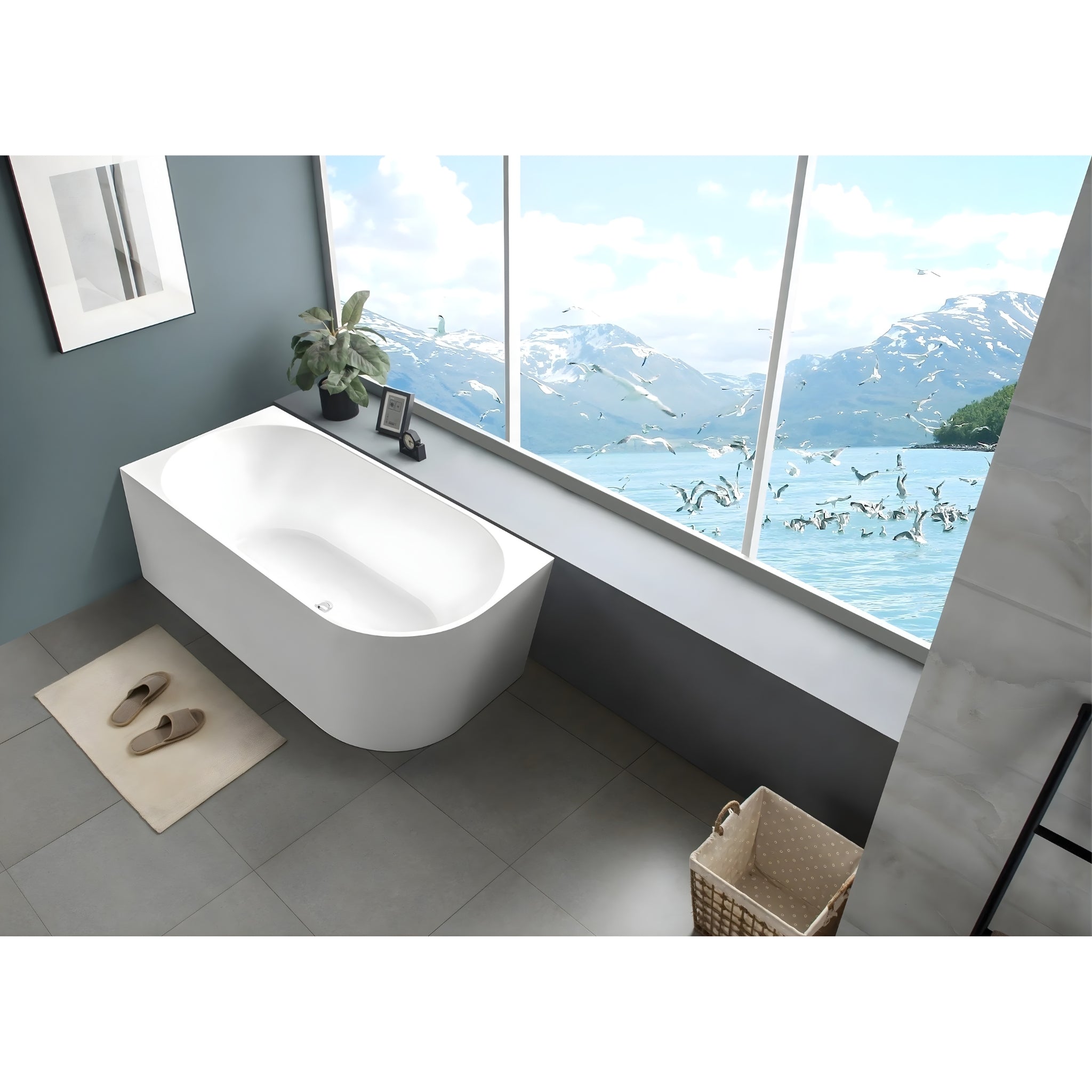 INFINITY NERIDA LEFT CORNER BATHTUB GLOSS WHITE (MULTIPLE SIZES AVAILABLE)