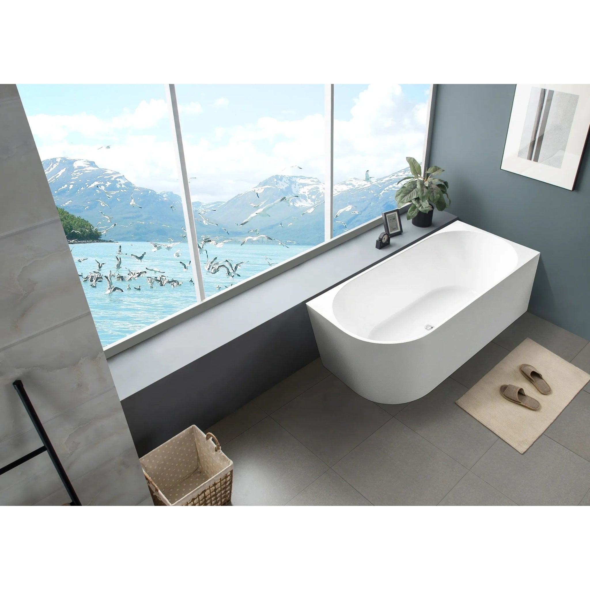 INFINITY NERIDA RIGHT CORNER BATHTUB GLOSS WHITE (MULTIPLE SIZES AVAILABLE)