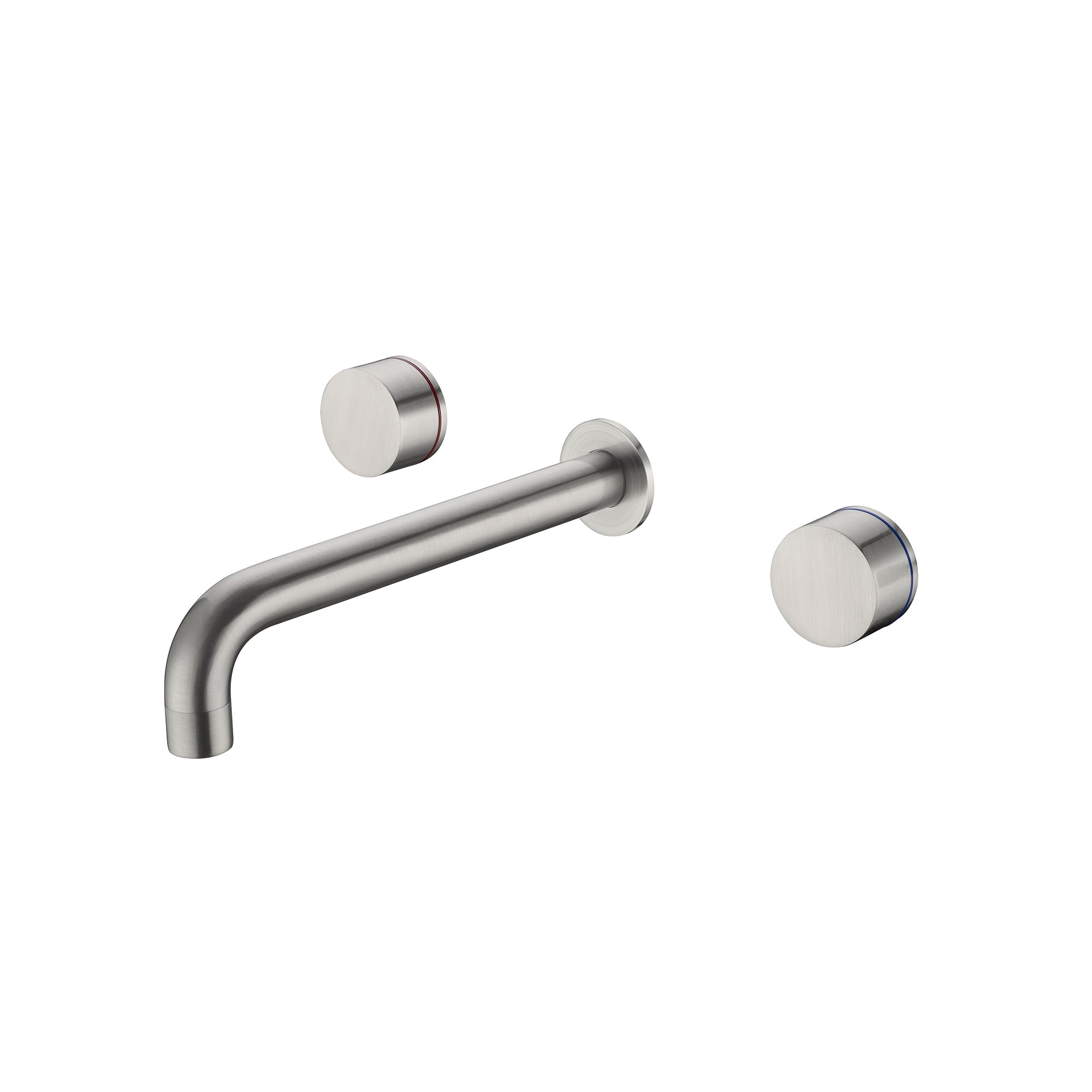 NERO KARA WALL BASIN SET BRUSHED NICKEL (AVAILABLE IN 180MM AND 217MM)