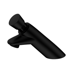 NERO COMMERCIAL SS316 TIMEFLOW PUSH BUTTON PILLAR TAP 128MM PVD BLACK