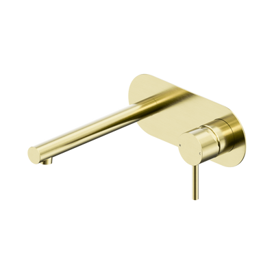 NERO DOLCE II LEAD FREE WALL BASIN / BATH MIXER 200MM BRUSHED GOLD