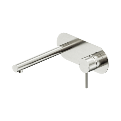 NERO DOLCE II LEAD FREE WALL BASIN / BATH MIXER 200MM BRUSHED NICKEL