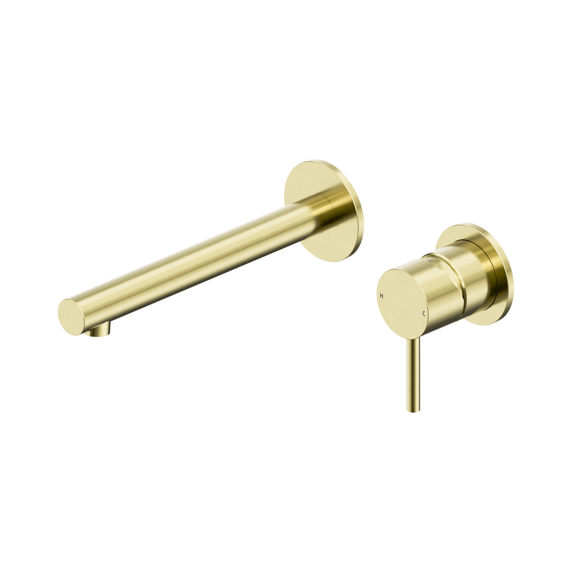 NERO DOLCE II LEAD FREE WALL BASIN / BATH MIXER SEPARATE BACK PLATE 206MM BRUSHED GOLD