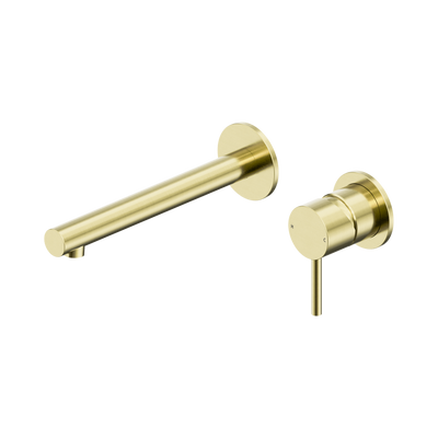 NERO DOLCE II LEAD FREE WALL BASIN / BATH MIXER SEPARATE BACK PLATE 206MM BRUSHED GOLD