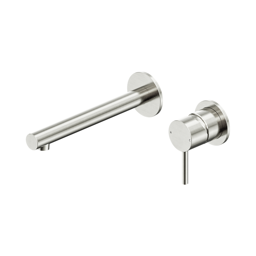 NERO DOLCE II WALL BASIN / BATH MIXER SEPARATE BACK PLATE 206MM BRUSHED NICKEL