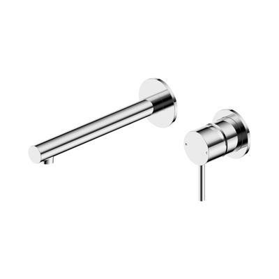 NERO DOLCE II LEAD FREE WALL BASIN / BATH MIXER SEPARATE BACK PLATE 206MM CHROME