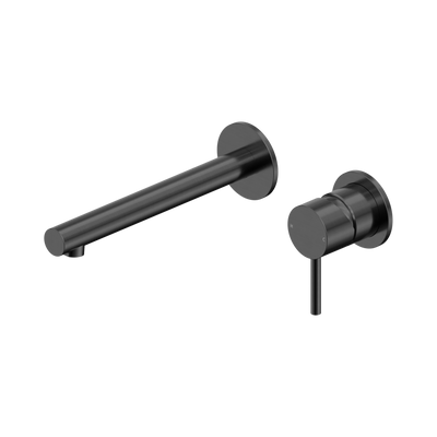 NERO DOLCE II LEAD FREE WALL BASIN / BATH MIXER SEPARATE BACK PLATE 206MM GUN METAL