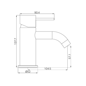 NERO MECCA MINI BASIN MIXER 138MM MATTE WHITE