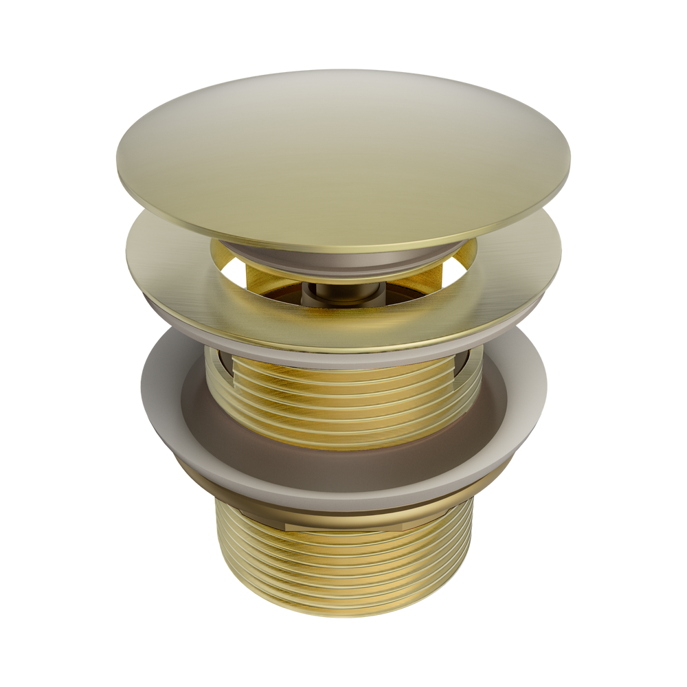 NERO POP UP BATH WASTE WITH OVERFLOW 40MM BRUSHED GOLD