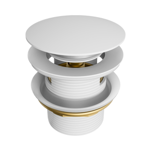 NERO POP UP BATH WASTE WITH OVERFLOW 40MM MATTE WHITE