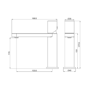 NERO PURE BASIN MIXER 178MM BRUSHED BRONZE