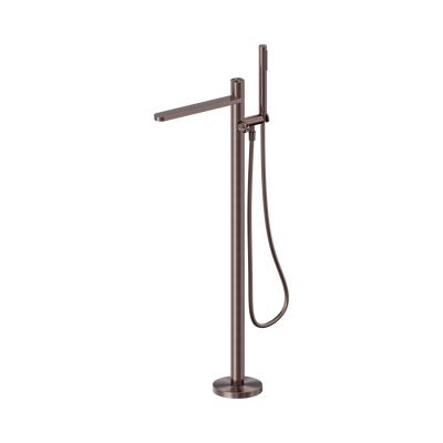 NERO PURE PROGRESSIVE FREESTANDING BATH MIXER WITH HAND SHOWER 1156MM BRUSHED BRONZE