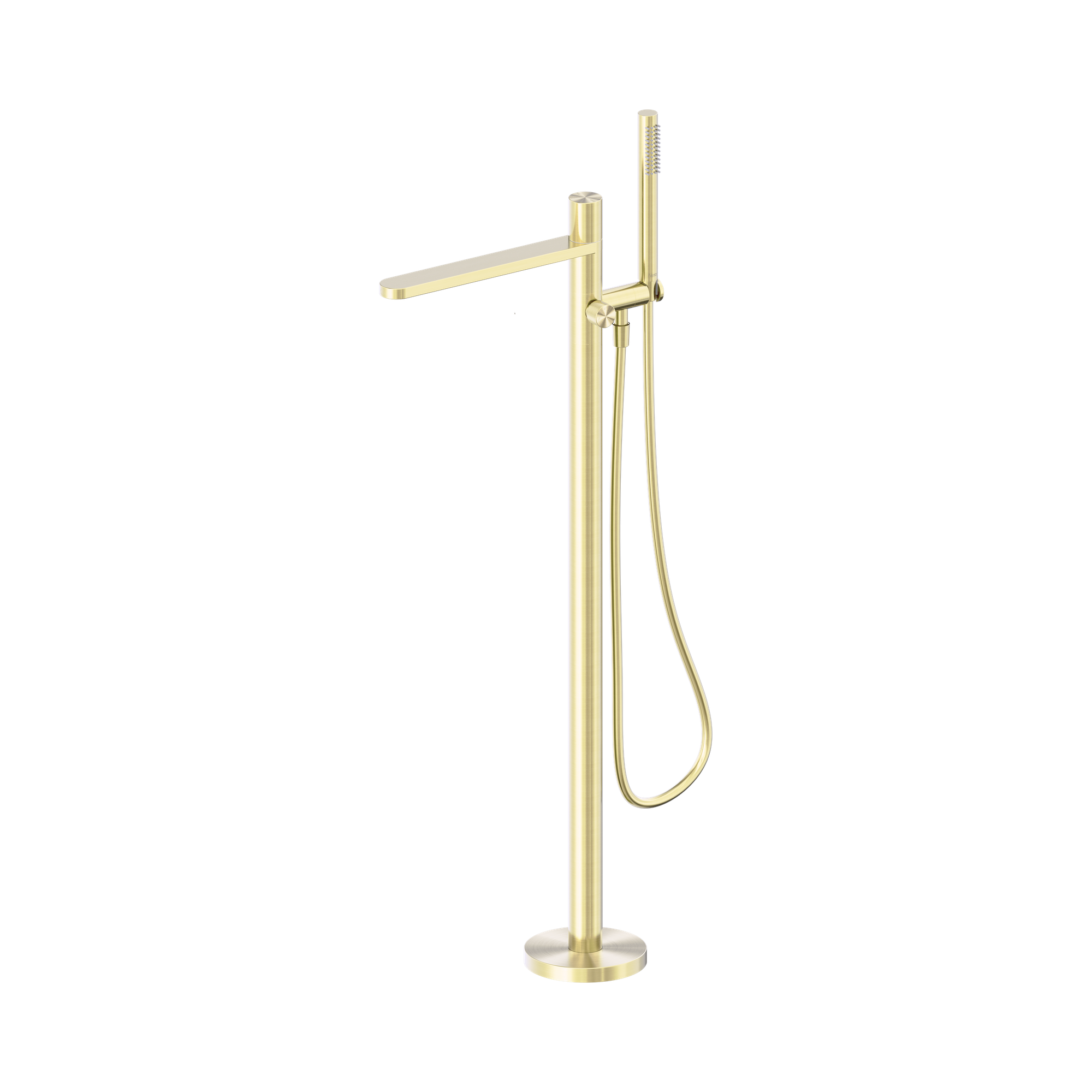 NERO PURE PROGRESSIVE FREESTANDING BATH MIXER WITH HAND SHOWER 1156MM BRUSHED GOLD