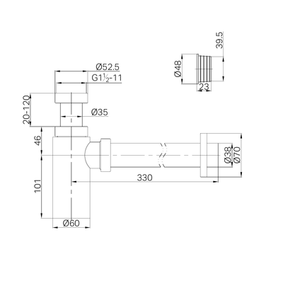 NERO ROUND BOTTLE TRAP II 40MM MATTE BLACK